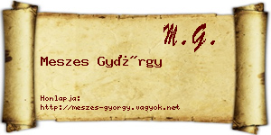 Meszes György névjegykártya